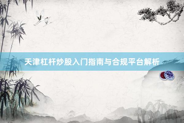 天津杠杆炒股入门指南与合规平台解析